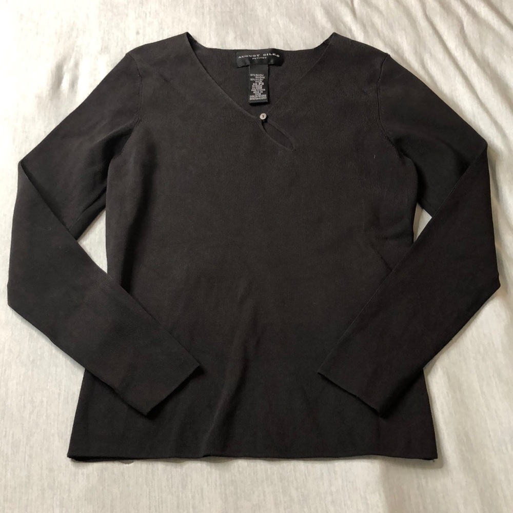 August Silk Petites L/S tee size Small P - Picture 4 of 11